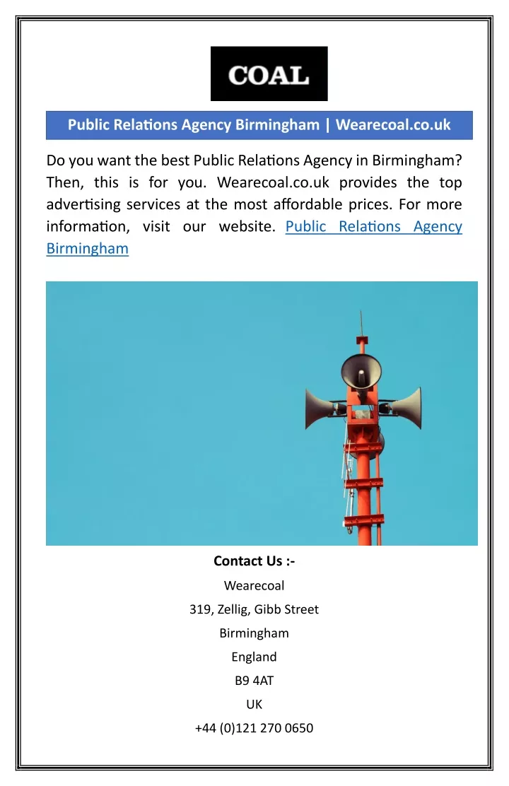 public relations agency birmingham wearecoal co uk