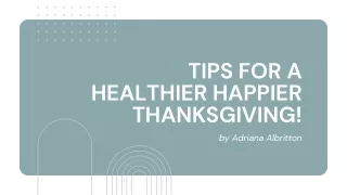 Tips for a Healthier Thanksgiving! - Adriana Albritton
