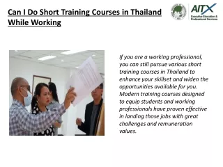 Can I Do Short Training Courses in Thailand While Working