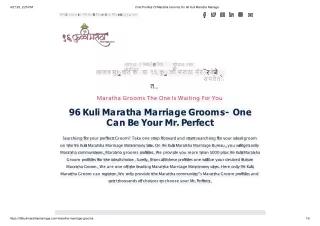 96 Kuli Maratha Marriage Grooms- One Can Be Your Mr. Perfect
