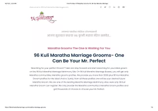 Maratha Grooms The One Is Waiting For You