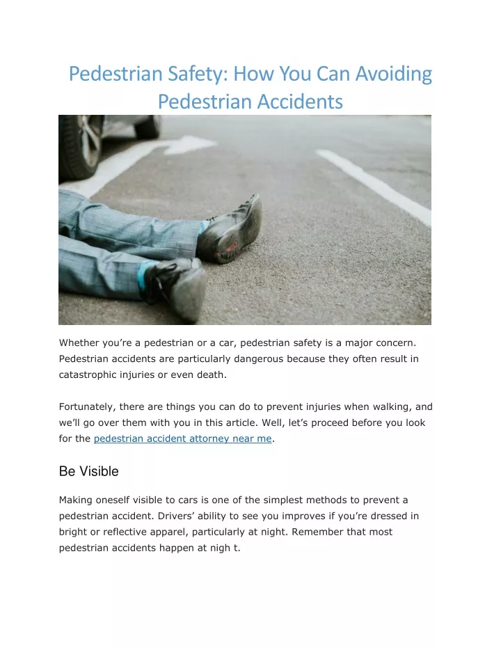 pedestrian safety how you can avoiding pedestrian