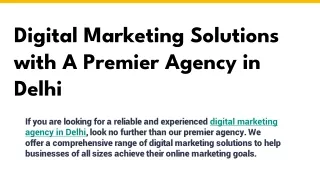 Digital Marketing Solutions with A Premier Agency in Delhi.