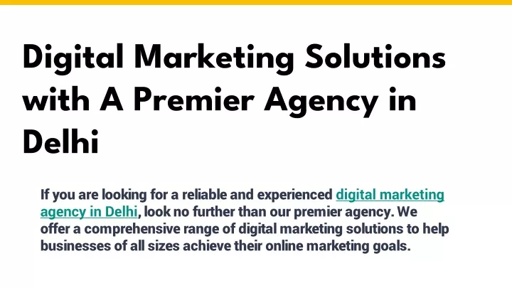 digital marketing solutions with a premier agency in delhi