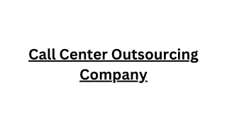 Call Center Outsourcing Companies