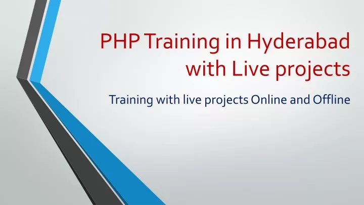 php training in hyderabad with live projects