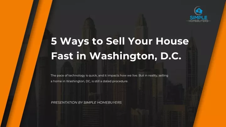 5 ways to sell your house fast in washington d c