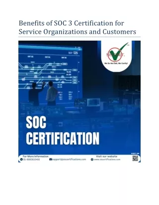 benefits of soc 3 certification for service