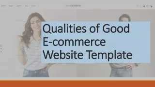 Qualities of good ecommerce HTML website template