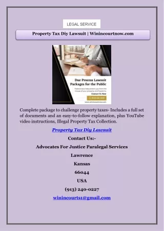 Property Tax Diy Lawsuit | Winincourtnow.com