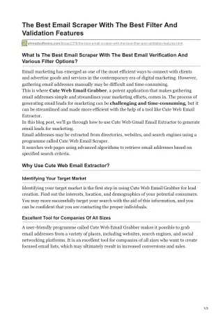 the best email scraper with the best filter