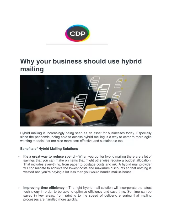 why your business should use hybrid mailing