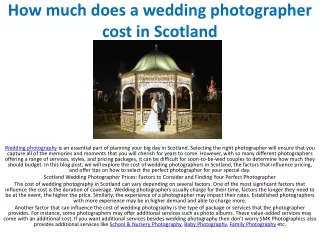 How much does a wedding photographer cost in