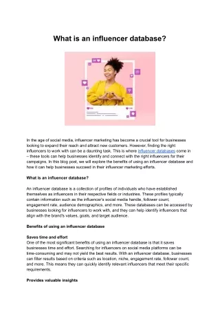 what is an influencer database
