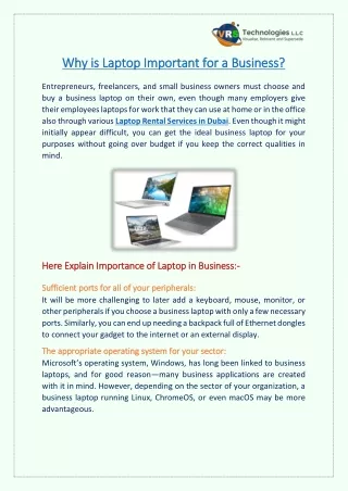 why is laptop important for a business