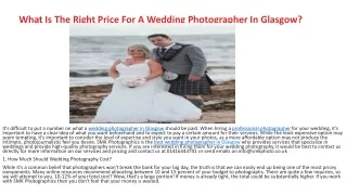 What Is The Right Price For A Wedding Photographer ppt