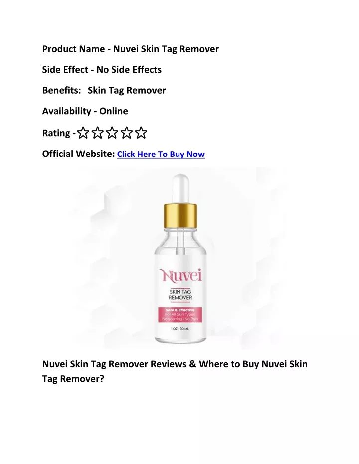product name nuvei skin tag remover