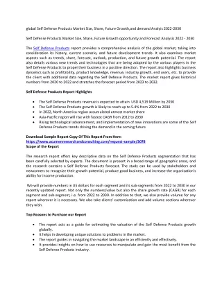 Self Defense Products Market Size, Share, Future Growth opportunity and Forecast