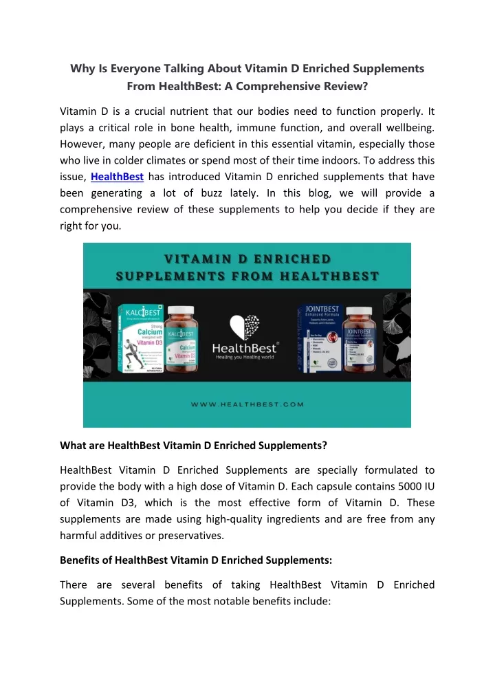 why is everyone talking about vitamin d enriched