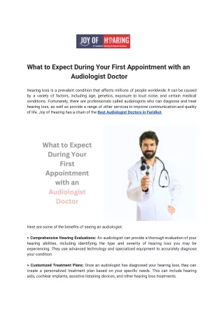 What to Expect During Your First Appointment with an Audiologist Doctor