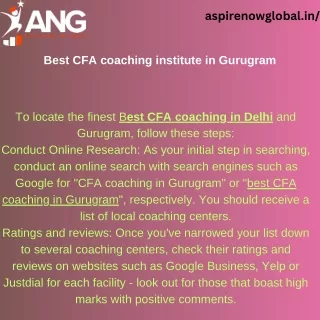 How to Find Top CFA Coaching Institute in Gurugram