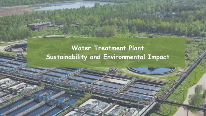 water treatment plant sustainability
