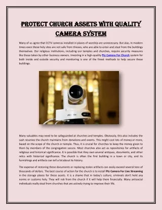 Protect Church Assets with Quality Camera System