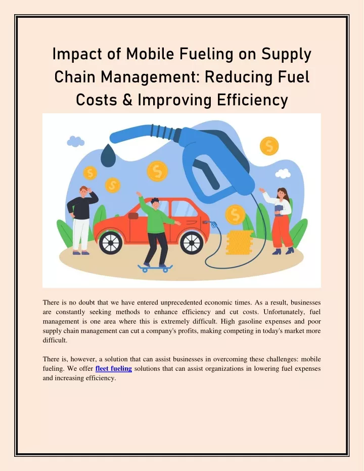 impact of mobile fueling on supply chain