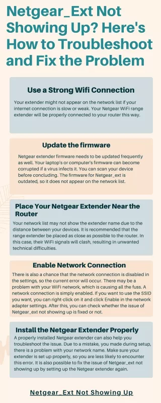 Netgear_Ext Not Showing Up Here's How to Troubleshoot and Fix the Problem
