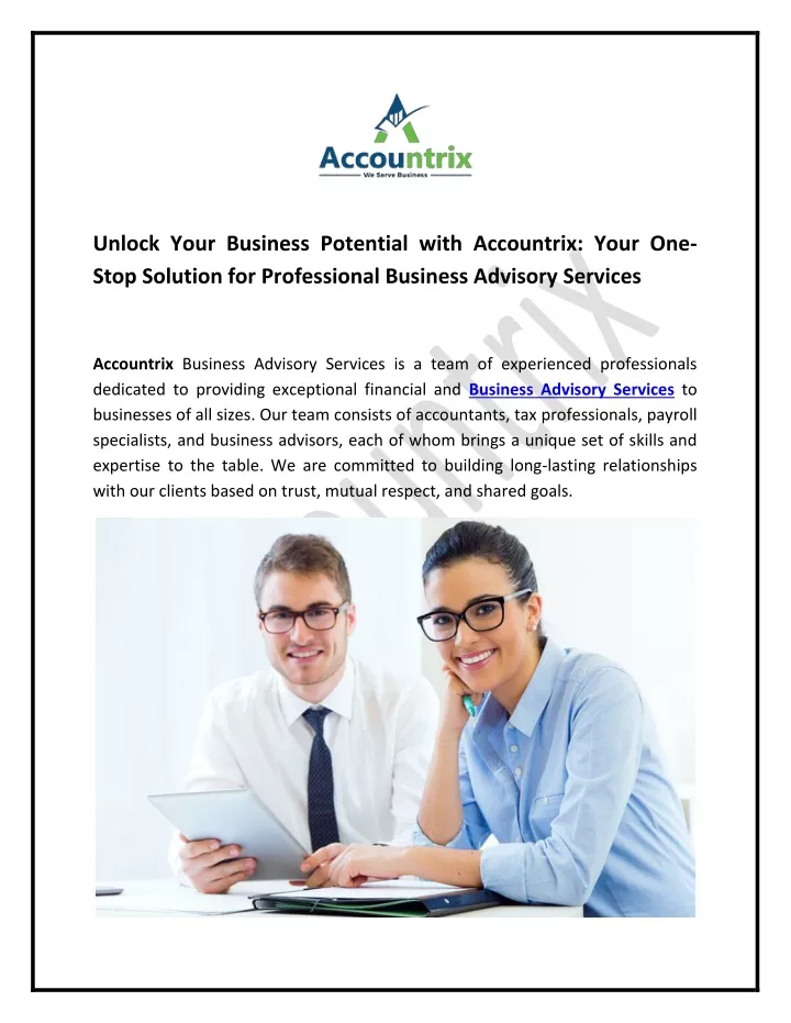 unlock your business potential with accountrix