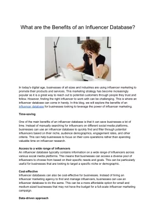 what are the benefits of an influencer database