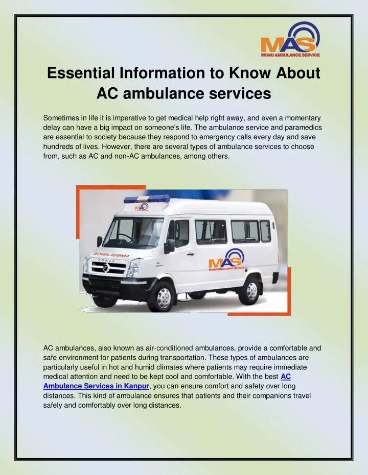 essential information to know about ac ambulance