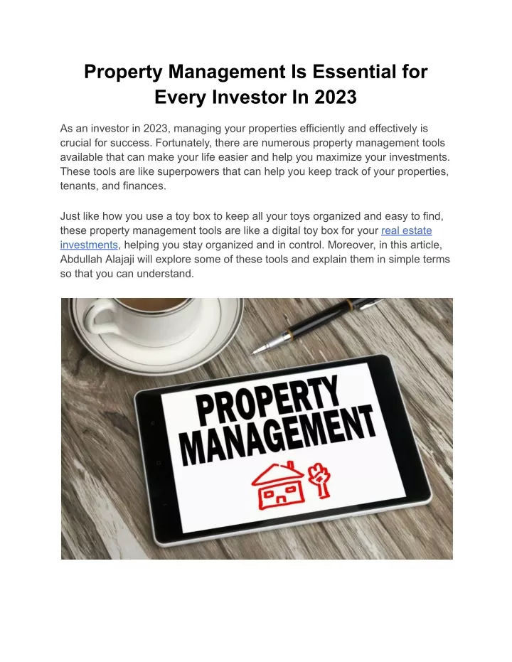 property management is essential for every