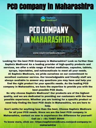 PCD Company in Maharashtra
