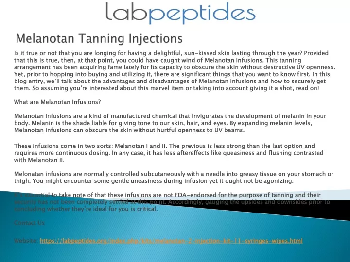 melanotan tanning injections