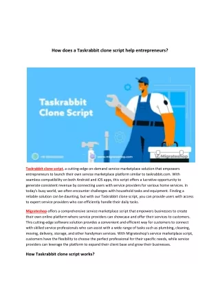 how does a taskrabbit clone script help