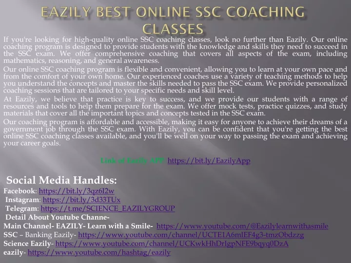 eazily best online ssc coaching classes