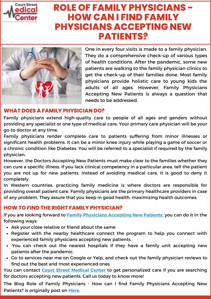 role of family physicians how can i find family