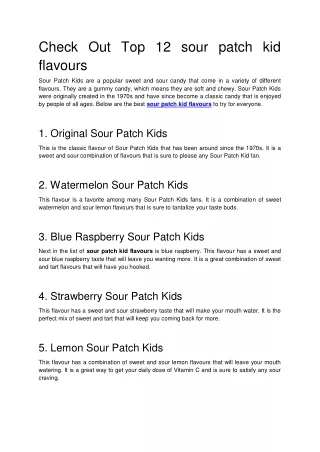 Check Out Top 12 sour patch kid flavours