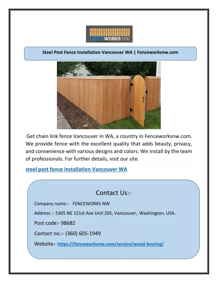 steel post fence installation vancouver
