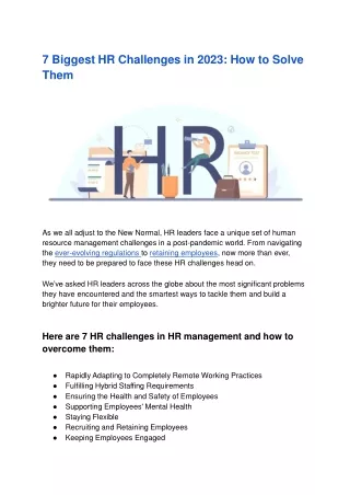 7 biggest hr challenges in 2023 how to solve them