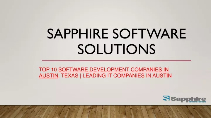 sapphire software solutions