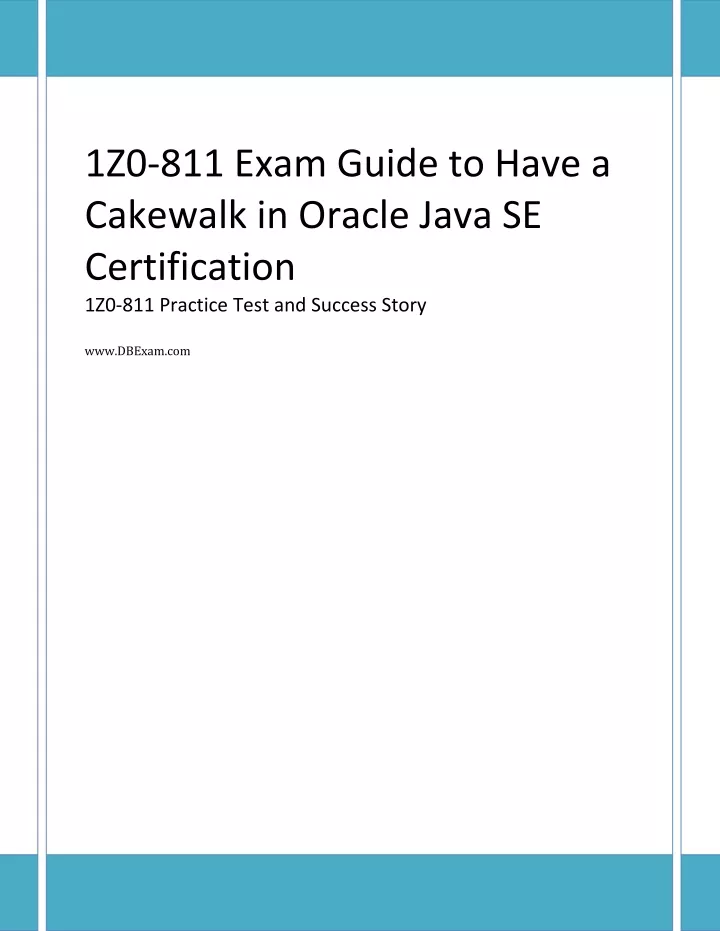 1z0 811 exam guide to have a cakewalk in oracle