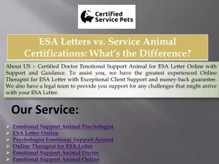 ESA Letters vs. Service Animal Certifications What’s the Difference
