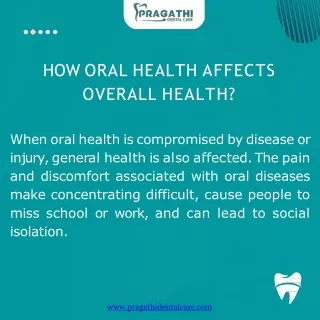 Oral Health is Overall Health, Best Dental Clinic in RR Nagar, Pragathi Dental Care