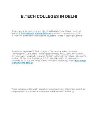 b tech colleges in delhi