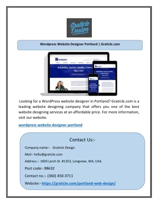 Wordpress Website Designer Portland | Graticle.com