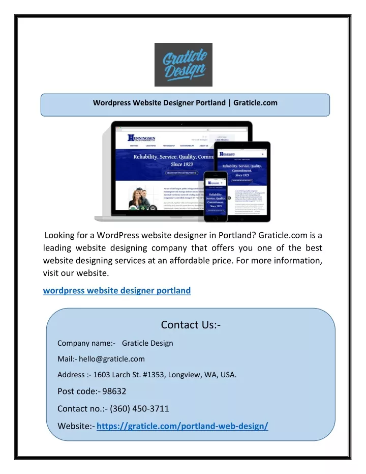 wordpress website designer portland graticle com