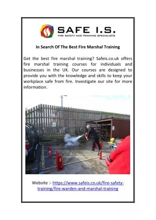 In Search Of The Best Fire Marshal Training