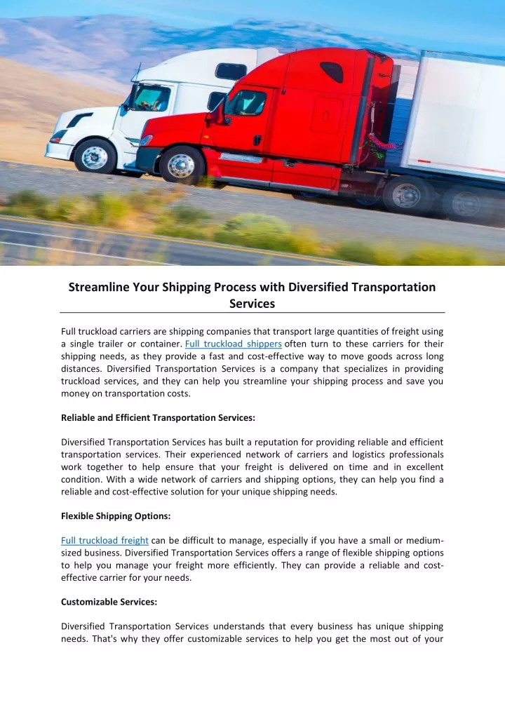 streamline your shipping process with diversified